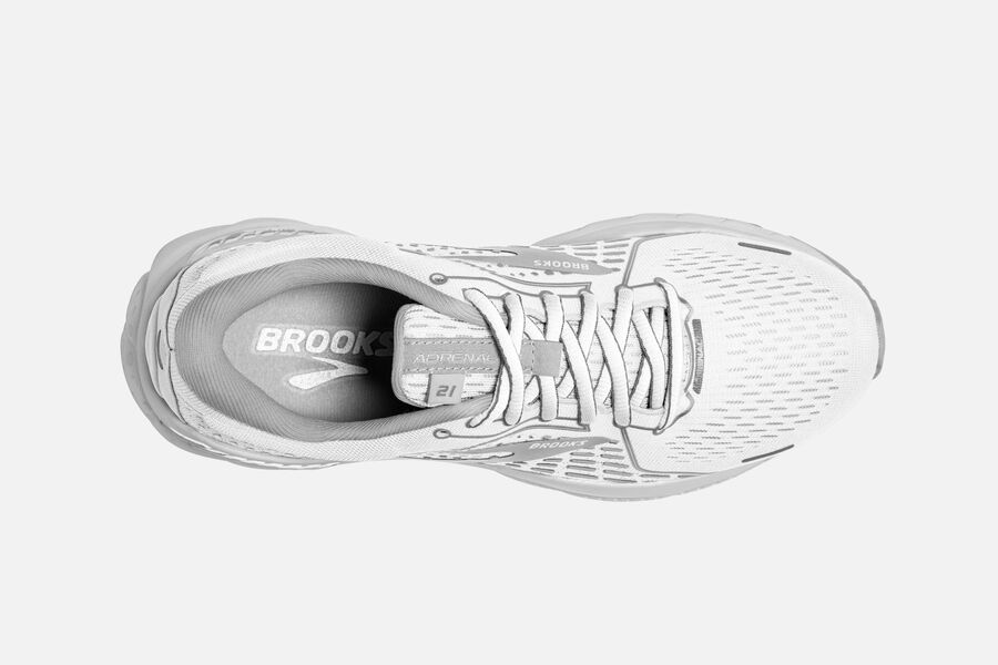 Brooks Running Shoes - Adrenaline GTS 21 Road Womens - White/Grey - XIK-840257